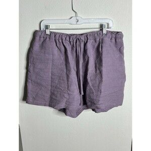 For Maisey Linen Drawstring Purple Quiet Luxury Shorts Sz Lrg